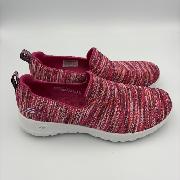 Skechers Go Walk GoGa Max Sneakers Women's 6.5 Pink Multi Striped Slip On Casual - Picture 2 of 14